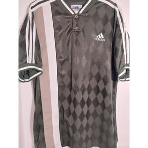 ADIDAS Kelly Green Soccer/ Futbol Jersey Sz M Glossy Performance Diamond Pattern